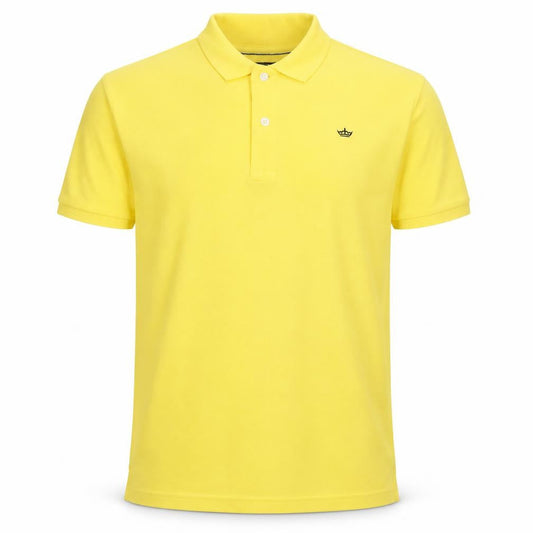Industrialize Men's Yellow Cotton Polo Shirt Size L Classic Fit