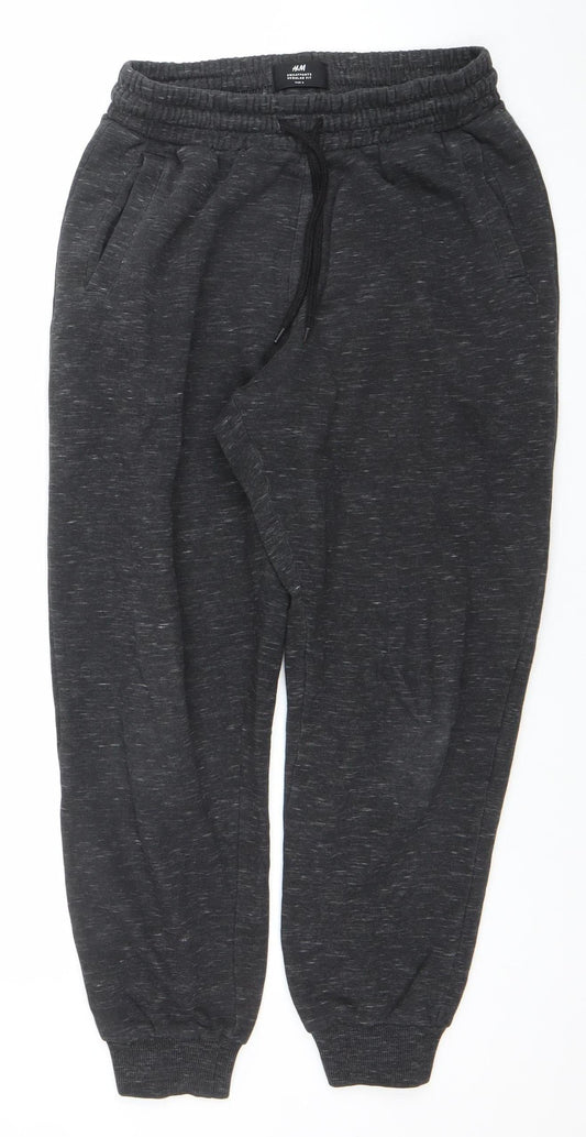H&M Men's Black Regular Fit Sweatpants Joggers Size S