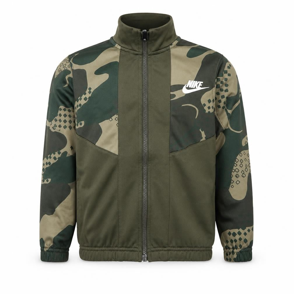 Nike Boys Green Camouflage Full Zip Hoodie 6-7 Years Polyester