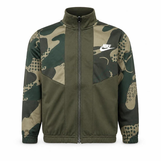 Nike Boys Green Camouflage Full Zip Hoodie 6-7 Years Polyester