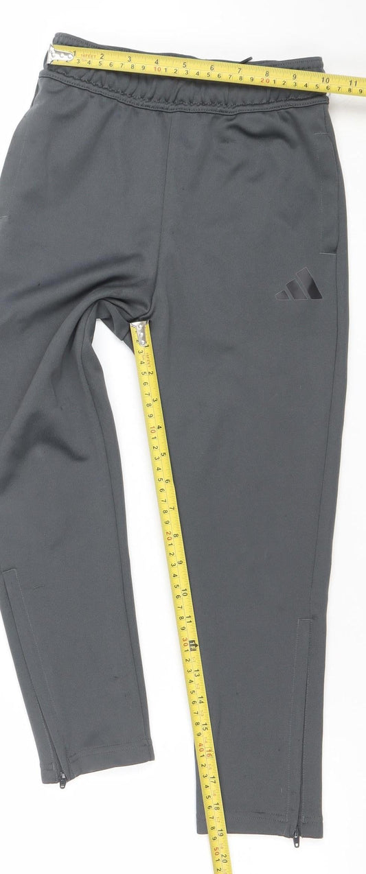 adidas Boys Grey 7-8 Years Athletic Activewear Training Joggers
