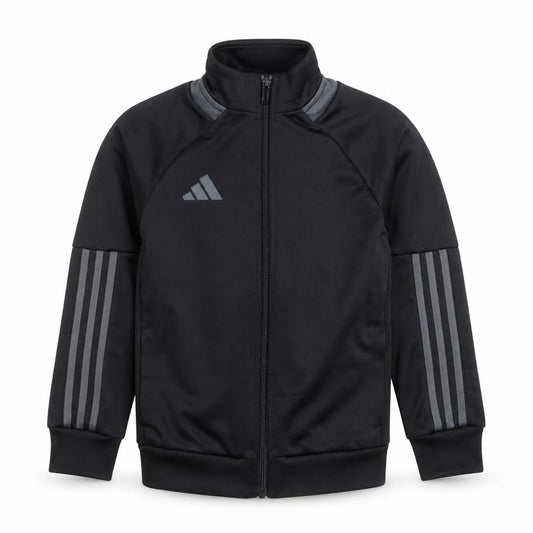 Adidas Boys Black Full Zip Hoodie 7-8 Years Polyester Sportswear