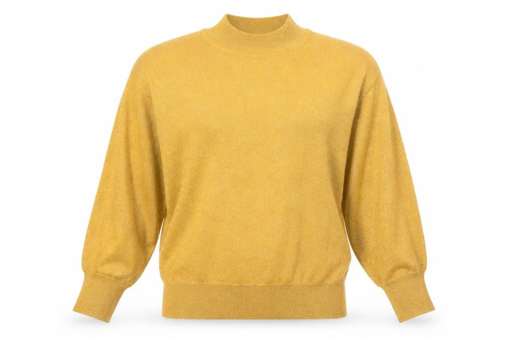 Marks and Spencer Womens Gold Mock Neck Long Sleeve Pullover Jumper Size M