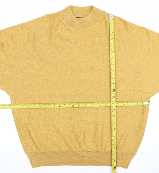 Marks and Spencer Womens Gold Mock Neck Long Sleeve Pullover Jumper Size M