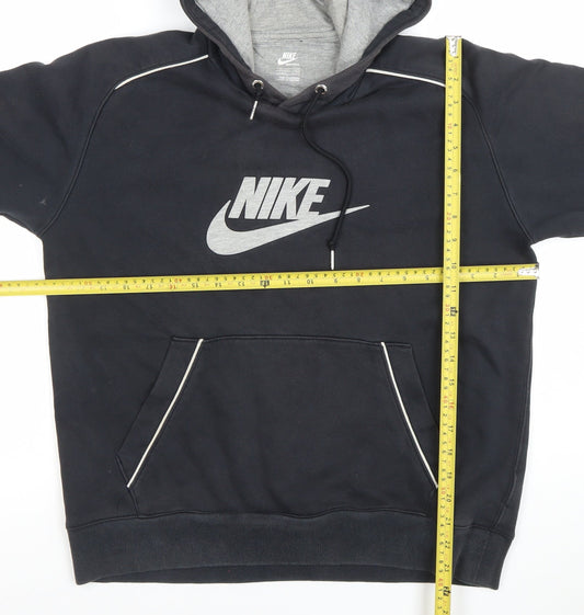Nike Men’s Black Pullover Hoodie M Logo Fleece Sportswear
