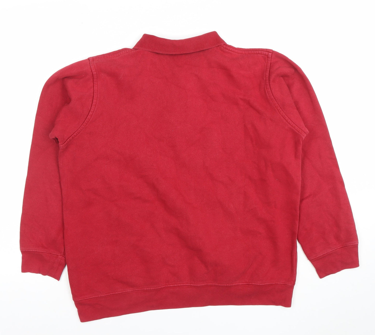 EWM Pure Classics Women's Red Embroidered Henley Sweatshirt Size 14/16