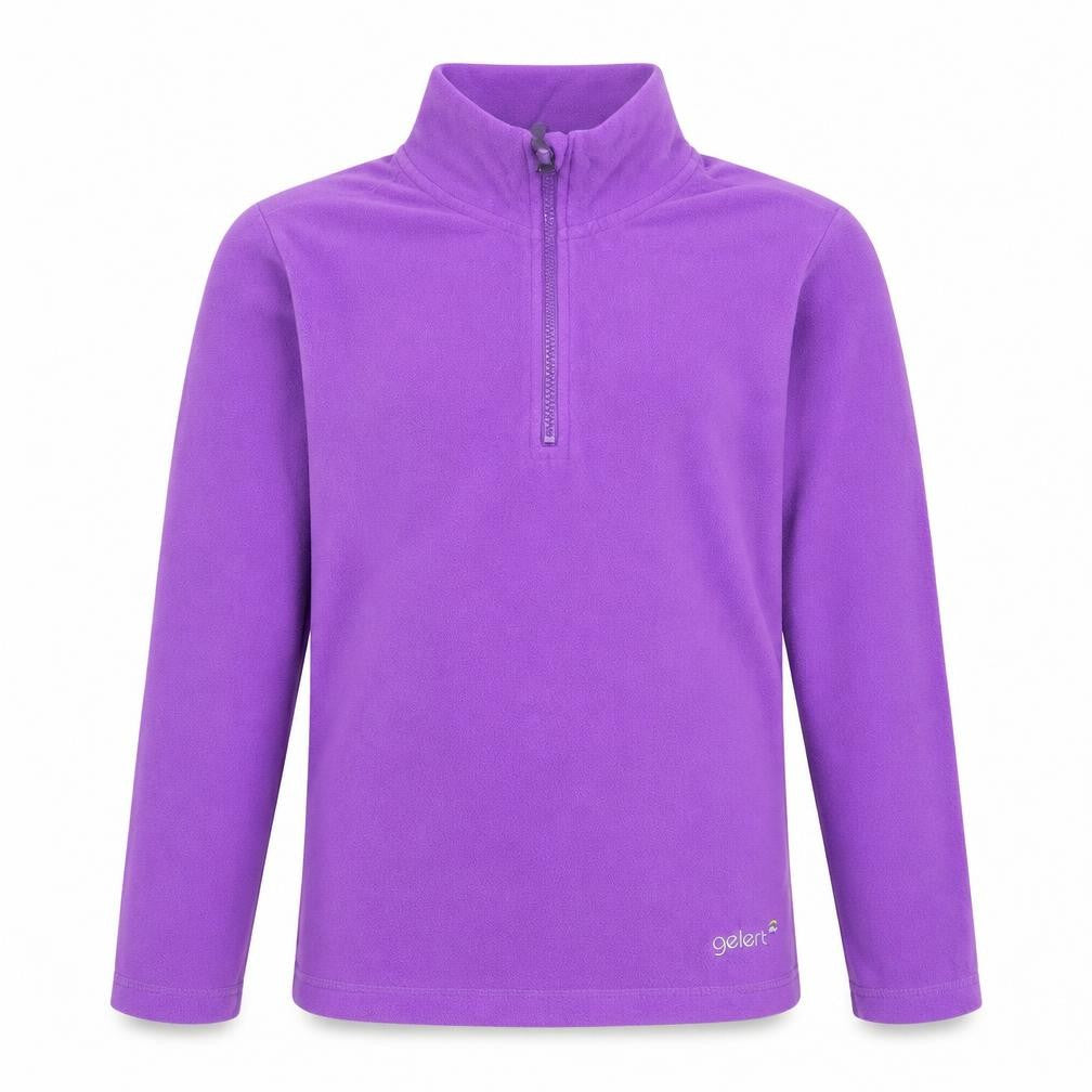 Front view of Gelert girls’ purple fleece 1/4 zip sweatshirt 13-14 years outdoor layer