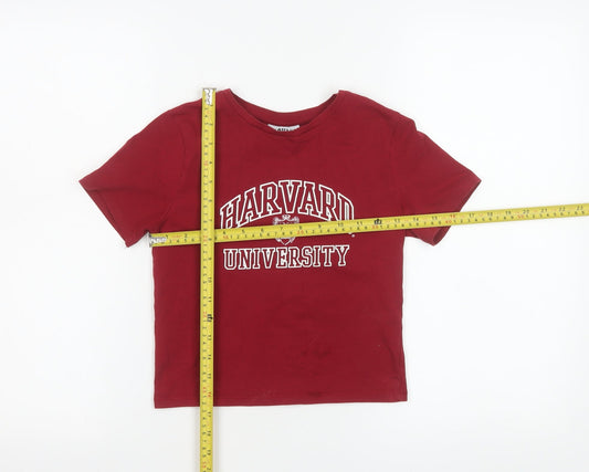 Harvard Girls Red 11-12 Years Graphic Print Cotton T-Shirt