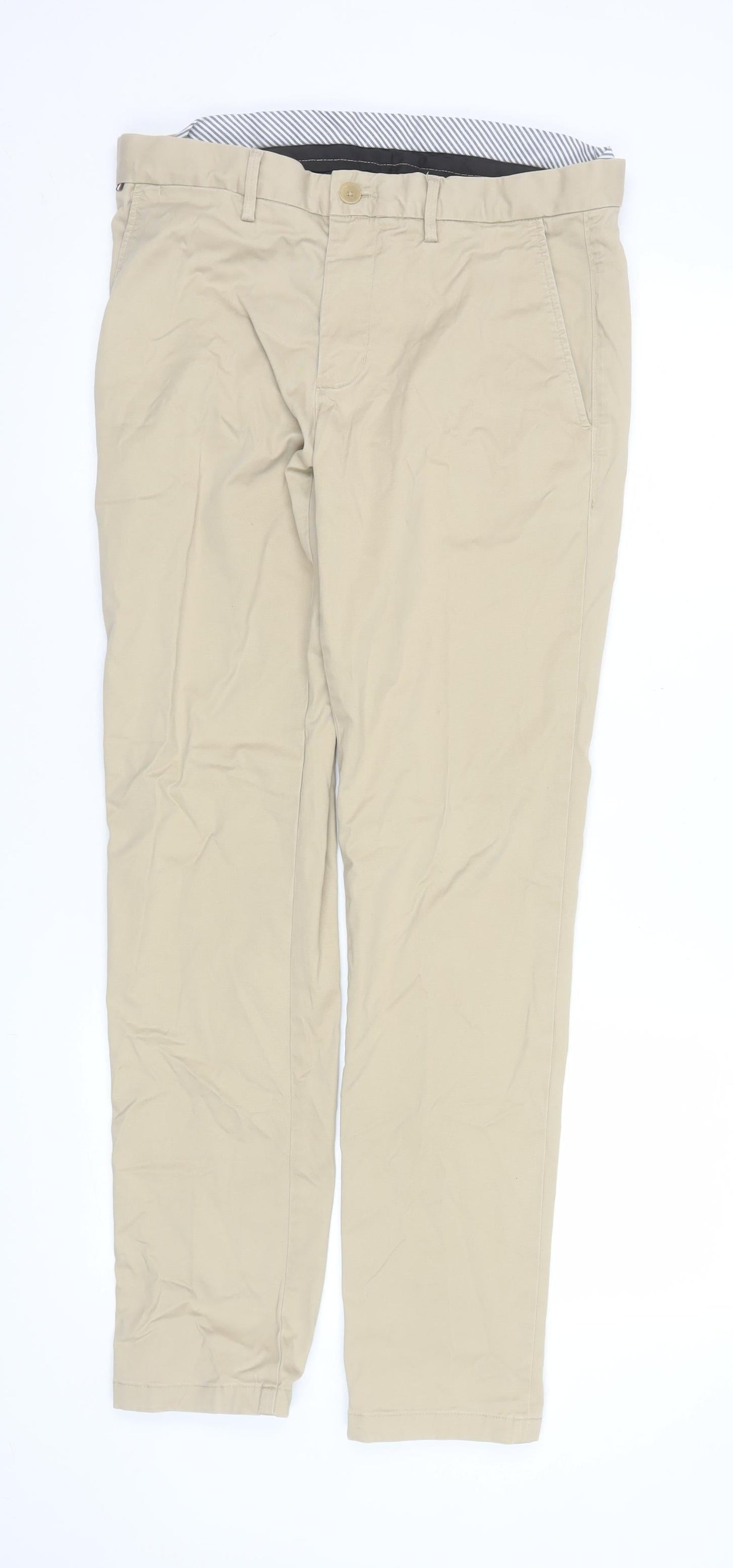 Tommy Hilfiger Men's Beige 32x32 Chino Trousers Cotton Stretch