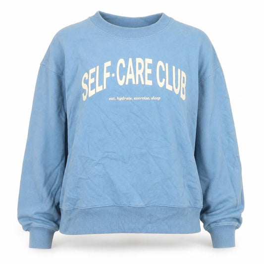 H&M Women’s Blue Self-Care Club Pullover Sweatshirt Size S