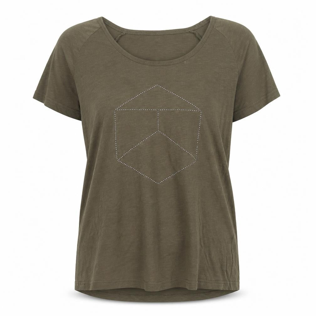 Kaffe Women’s Green Rhinestone Short Sleeve Cotton T-Shirt Size M