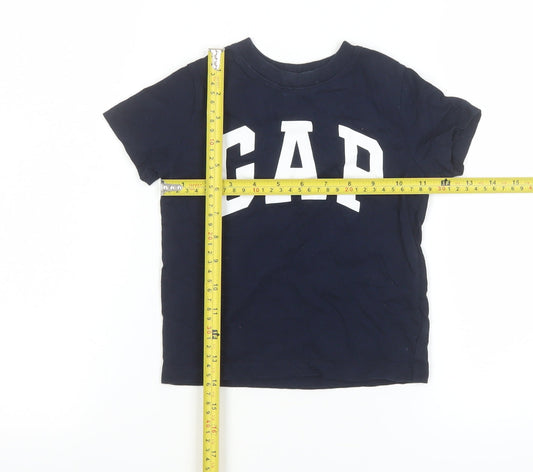GAP Boys Navy Blue 2 Years Short Sleeve Cotton Logo T-Shirt