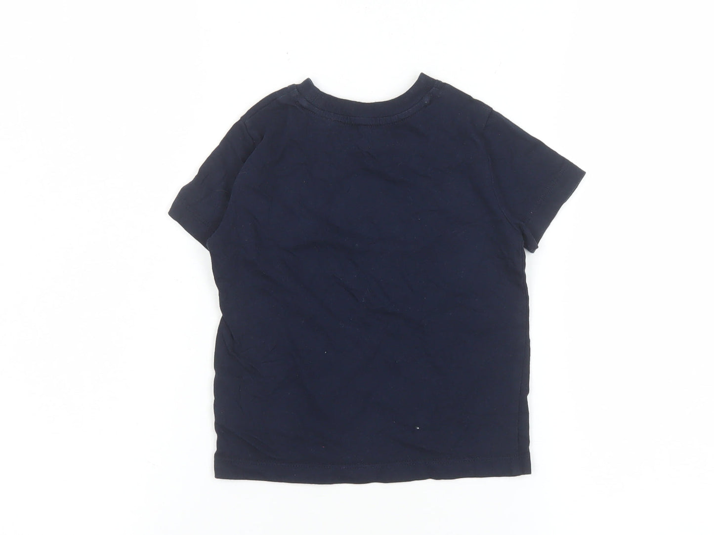 GAP Boys Navy Blue 2 Years Short Sleeve Cotton Logo T-Shirt