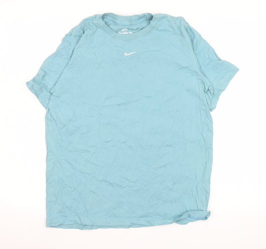 Nike Men's Blue Loose Fit Crew Neck Cotton T-Shirt XS
