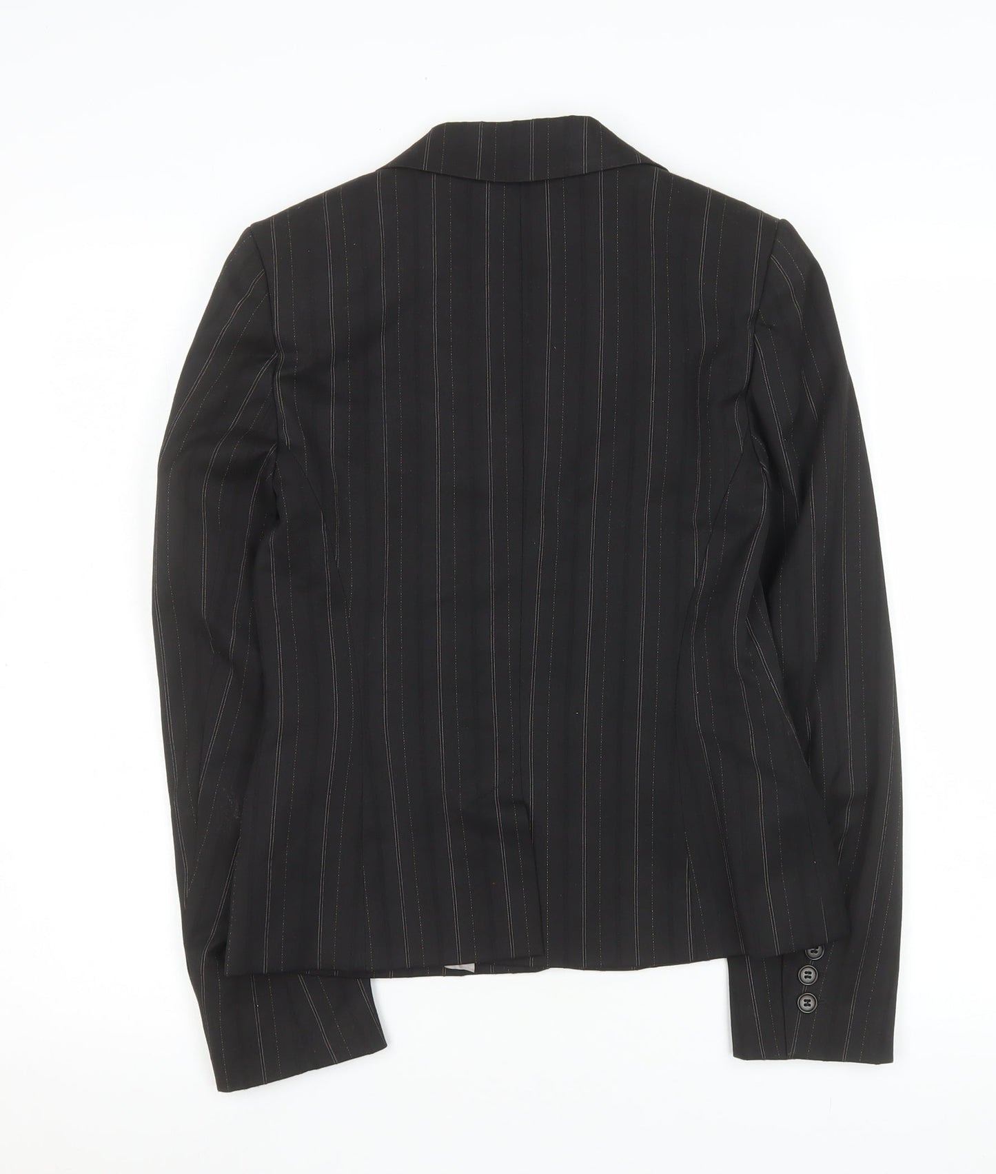 Oasis Women’s Black Pinstripe Blazer Size 10 Classic Tailored Jacket