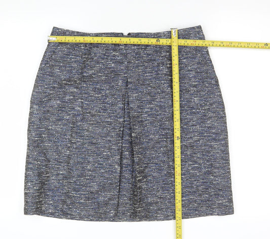 Monsoon Women’s Blue Tweed Pencil Skirt Size 14 Knee Length