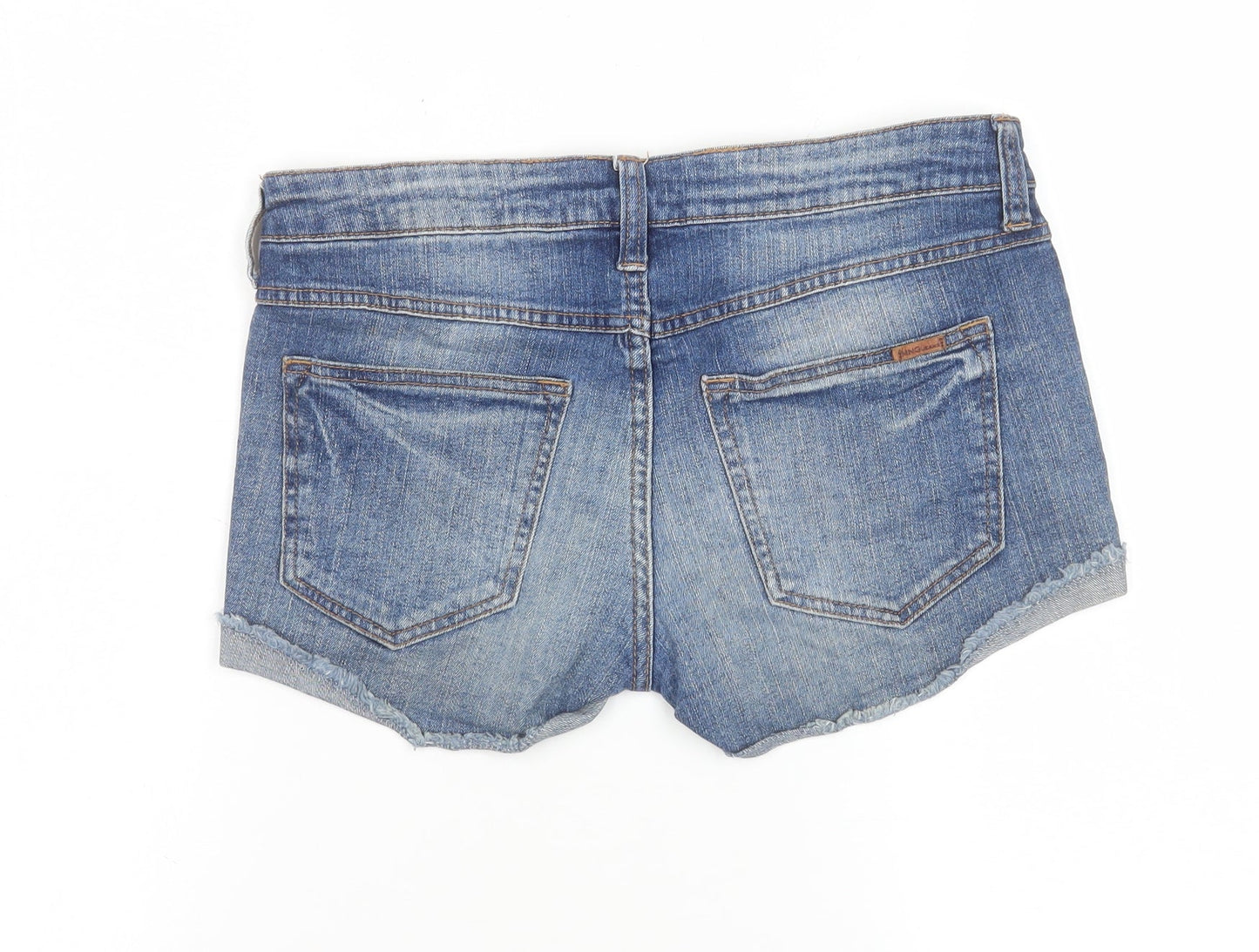 Mango Jeans Women Blue Cut-Off Denim Shorts Size 8 UK