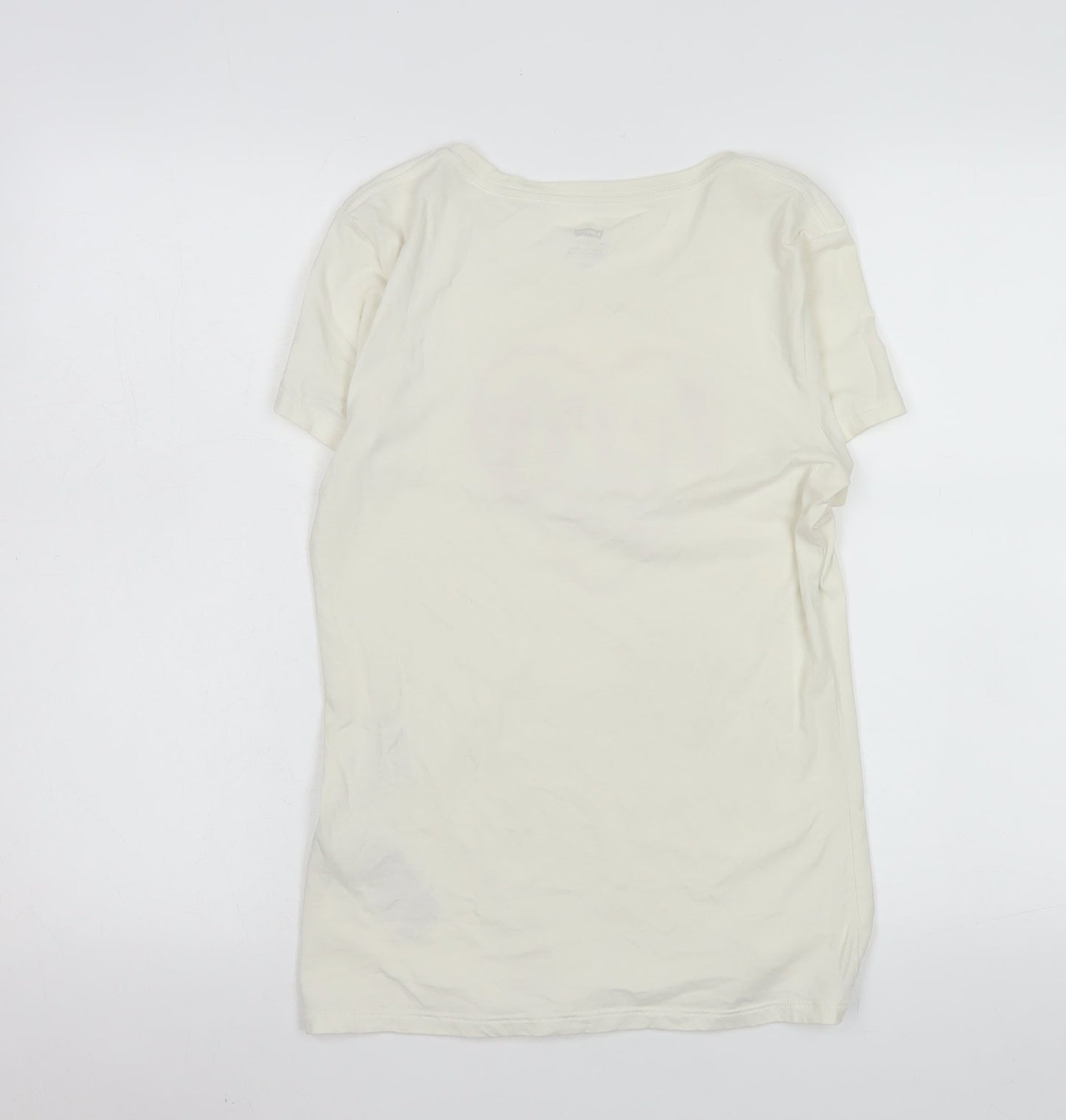 Levi’s Women Ivory 70s Retro Heart Logo Cotton T-Shirt Size S