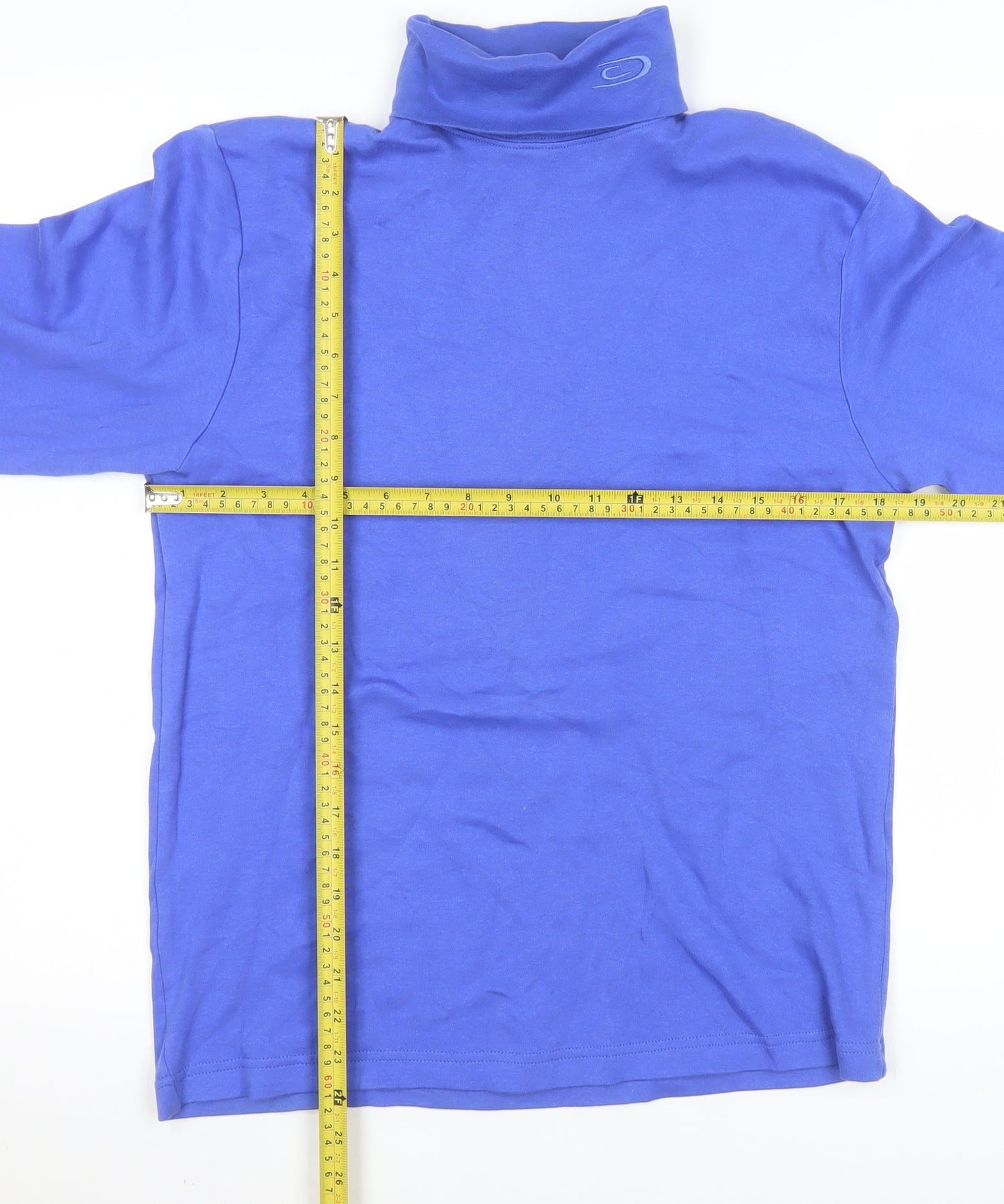 Crane Snow Men's Blue Roll Neck Long Sleeve Casual Top Size M