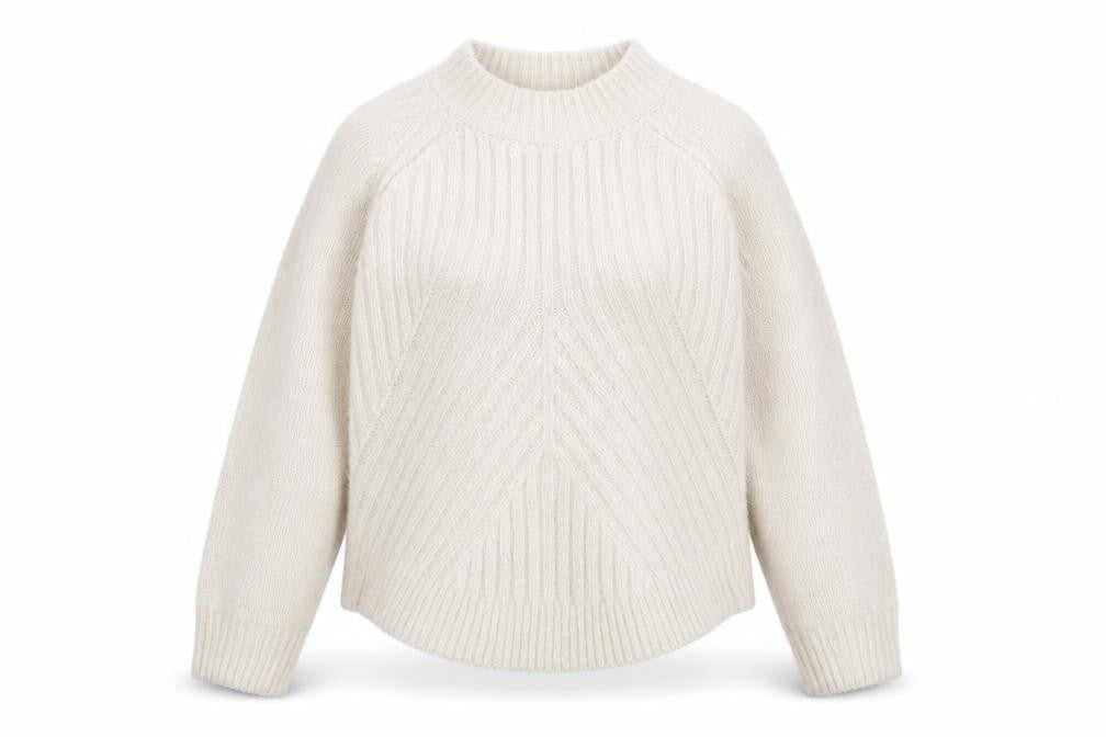 Front view of Gallery Women Ivory High Neck Knit jumper, size 14