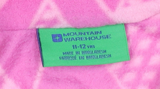 Mountain Warehouse Girls Pink Fleece Half Zip Pullover Sweatshirt 11-12 Years