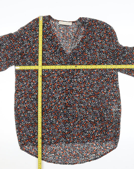 Rowen Avenue Womens Multicoloured Floral Tunic Blouse L