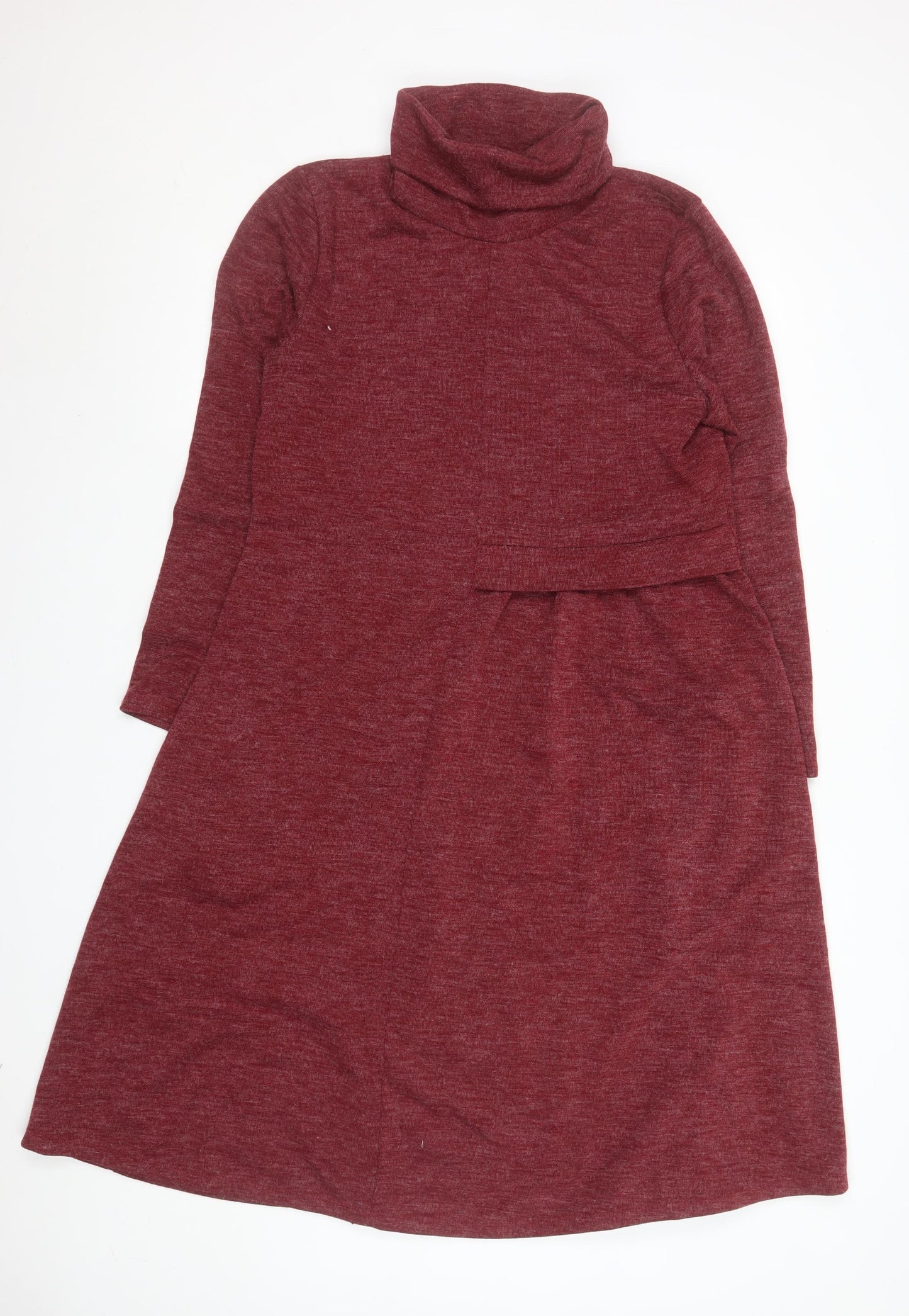 Pala D’Oro Women’s Red A-Line Roll Neck Knit Dress Size L