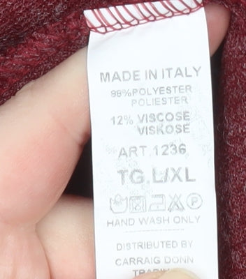 Pala D’Oro Women’s Red A-Line Roll Neck Knit Dress Size L