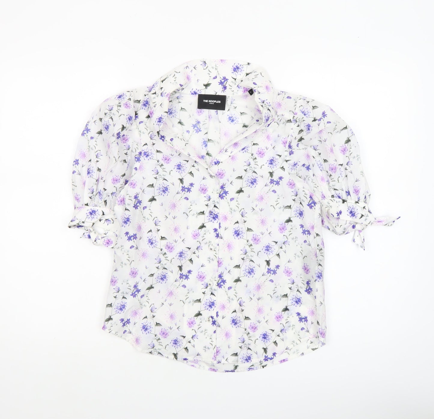 The Kooples Women's Multicoloured Floral Cotton Silk Blouse S