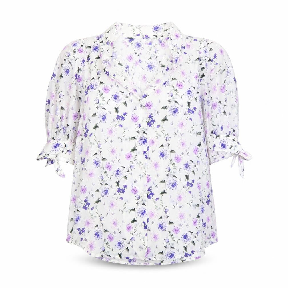 The Kooples Women's Multicoloured Floral Cotton Silk Blouse S