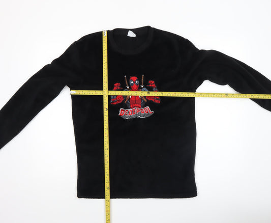Marvel Deadpool Men's Black Fleece Pyjama Top XS