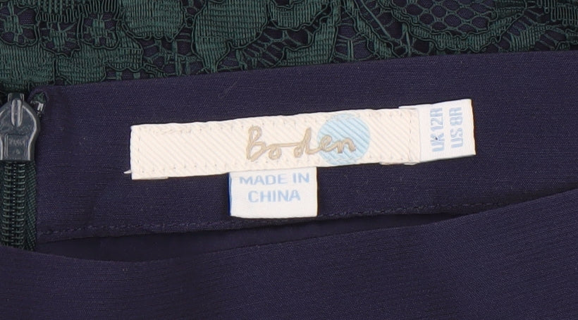 Boden Women's Green Lace Pencil Skirt Size 12 Knee Length