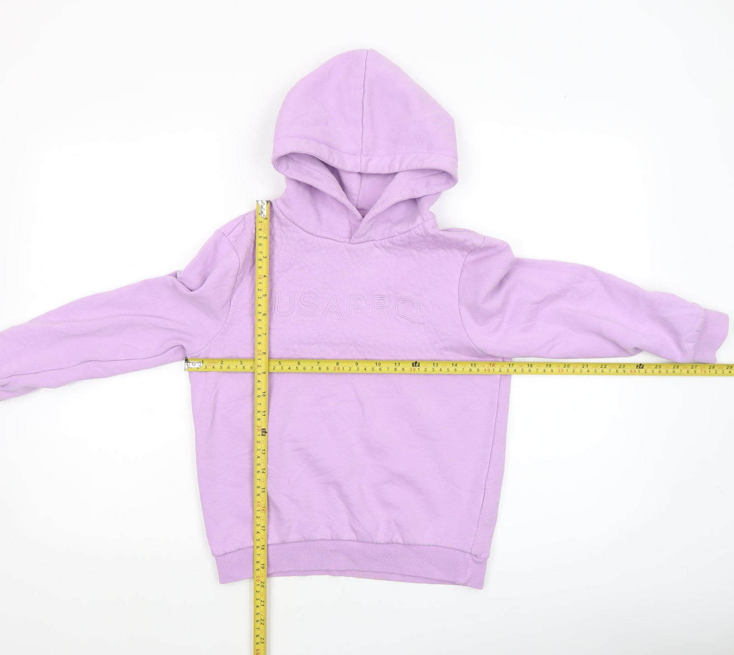 USA Pro Girls Purple Pullover Hoodie 9-10 Years Fleece Lined Casual Top