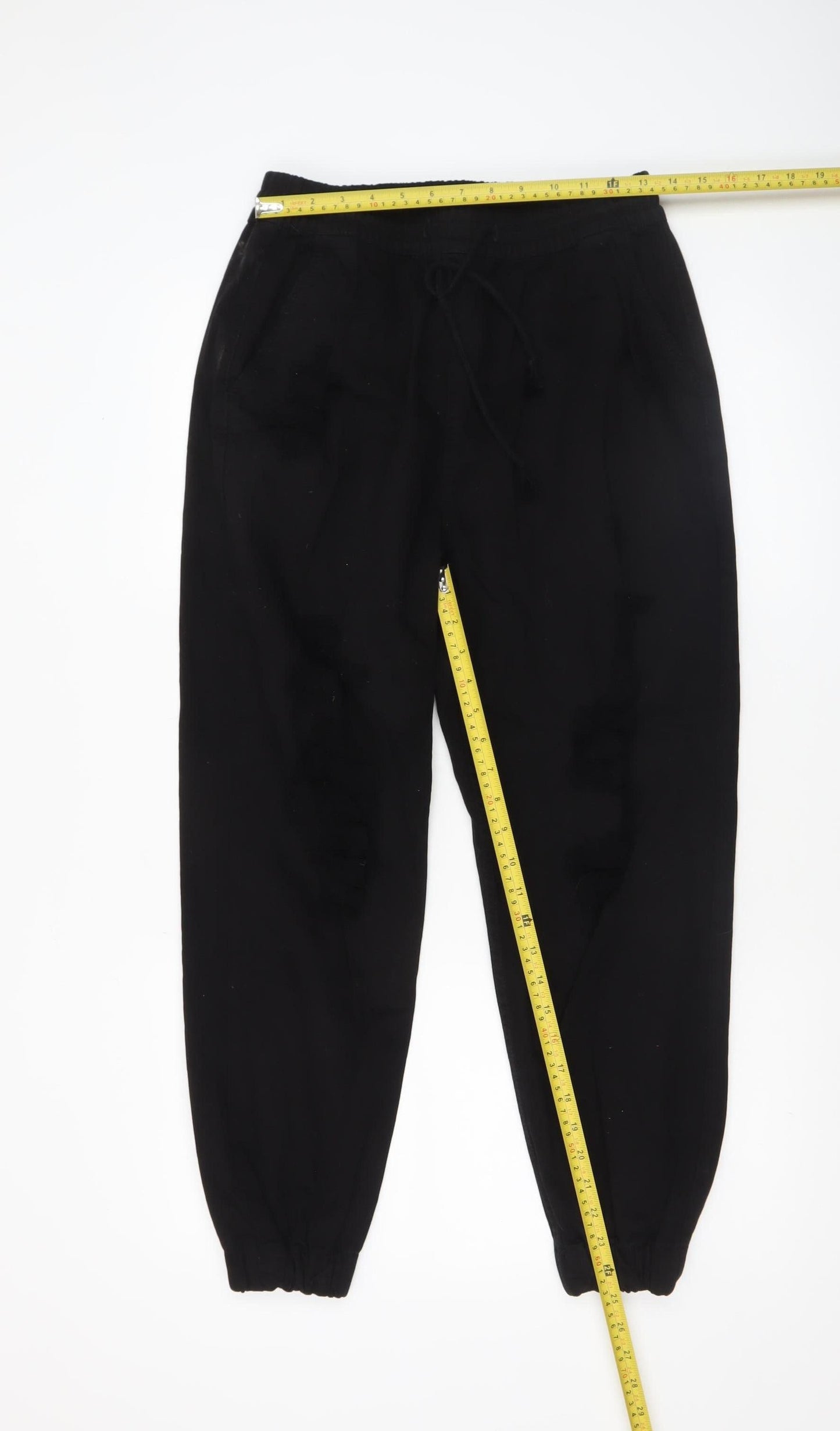 Bershka Women’s Black Cotton Joggers L Elastic Waist Casual