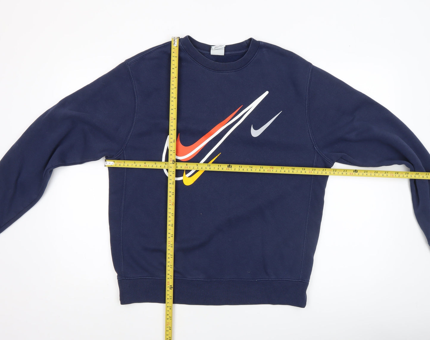Nike Men's Blue Graphic Logo Pullover Sweatshirt Size S