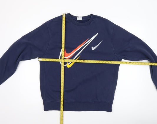 Nike Men's Blue Graphic Logo Pullover Sweatshirt Size S