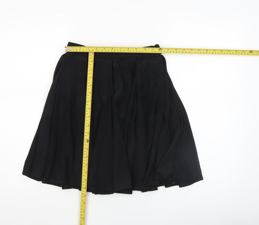 American Apparel Women's Black Pleated A-Line Knee Length Skirt Size S