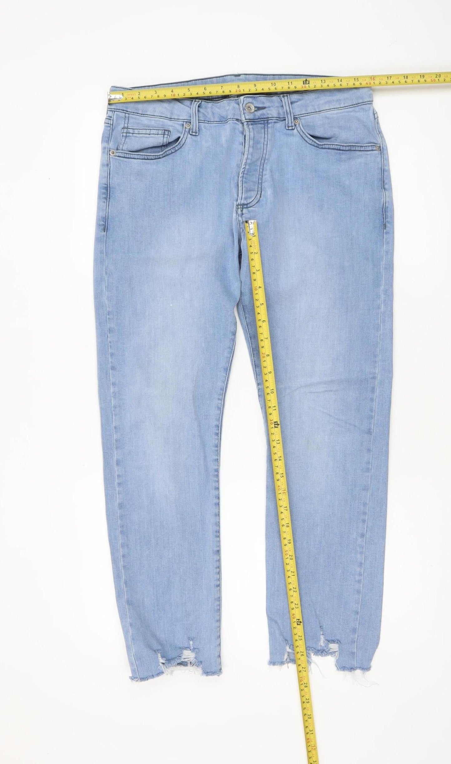 Topman Men's Blue Light Wash Slim Skinny Jeans Size S 32in