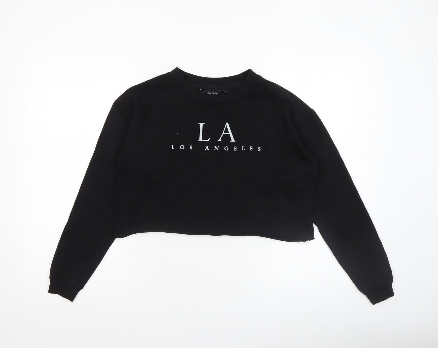 New Look Women Black LA Cropped Sweatshirt Size 6