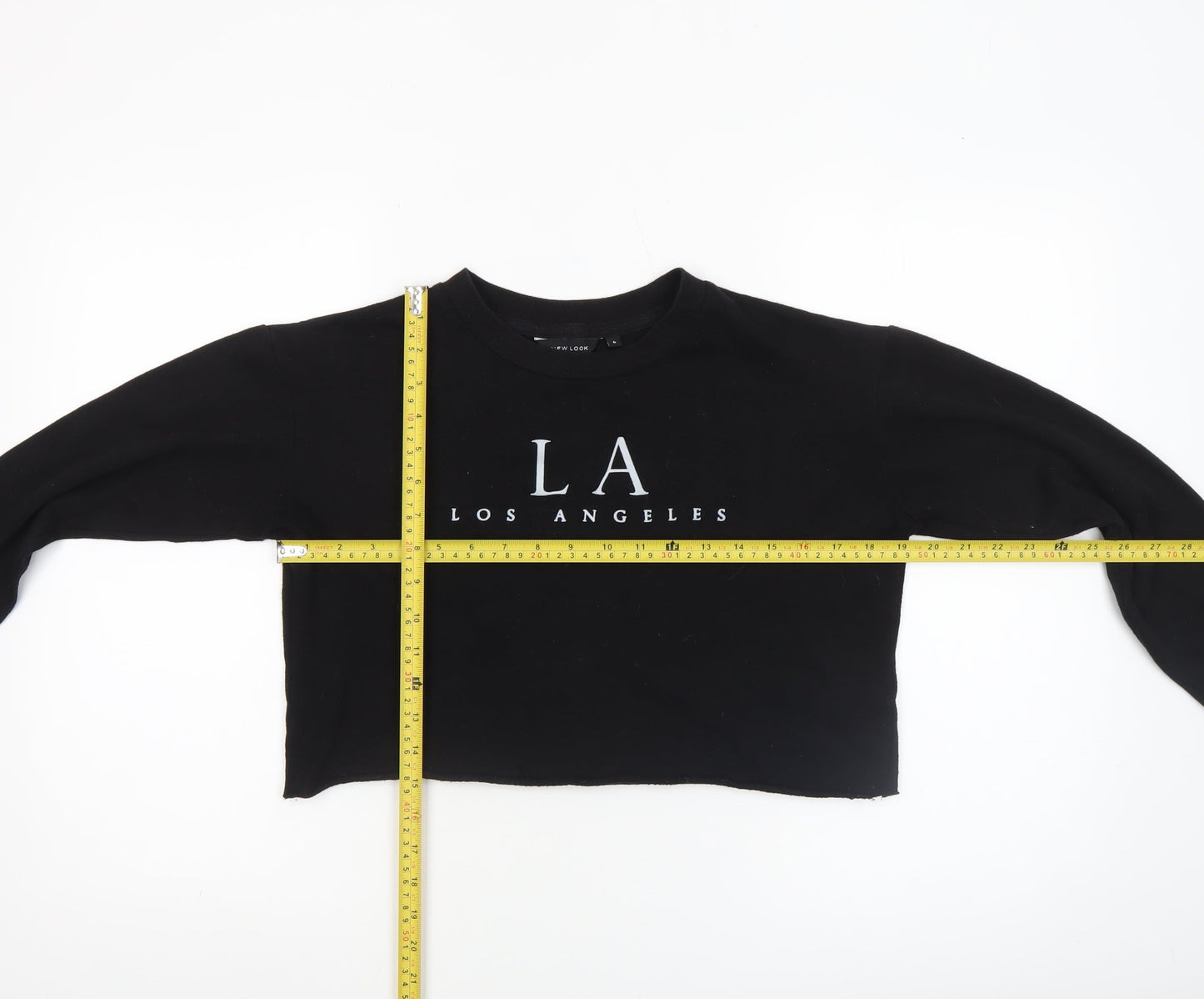 New Look Women Black LA Cropped Sweatshirt Size 6