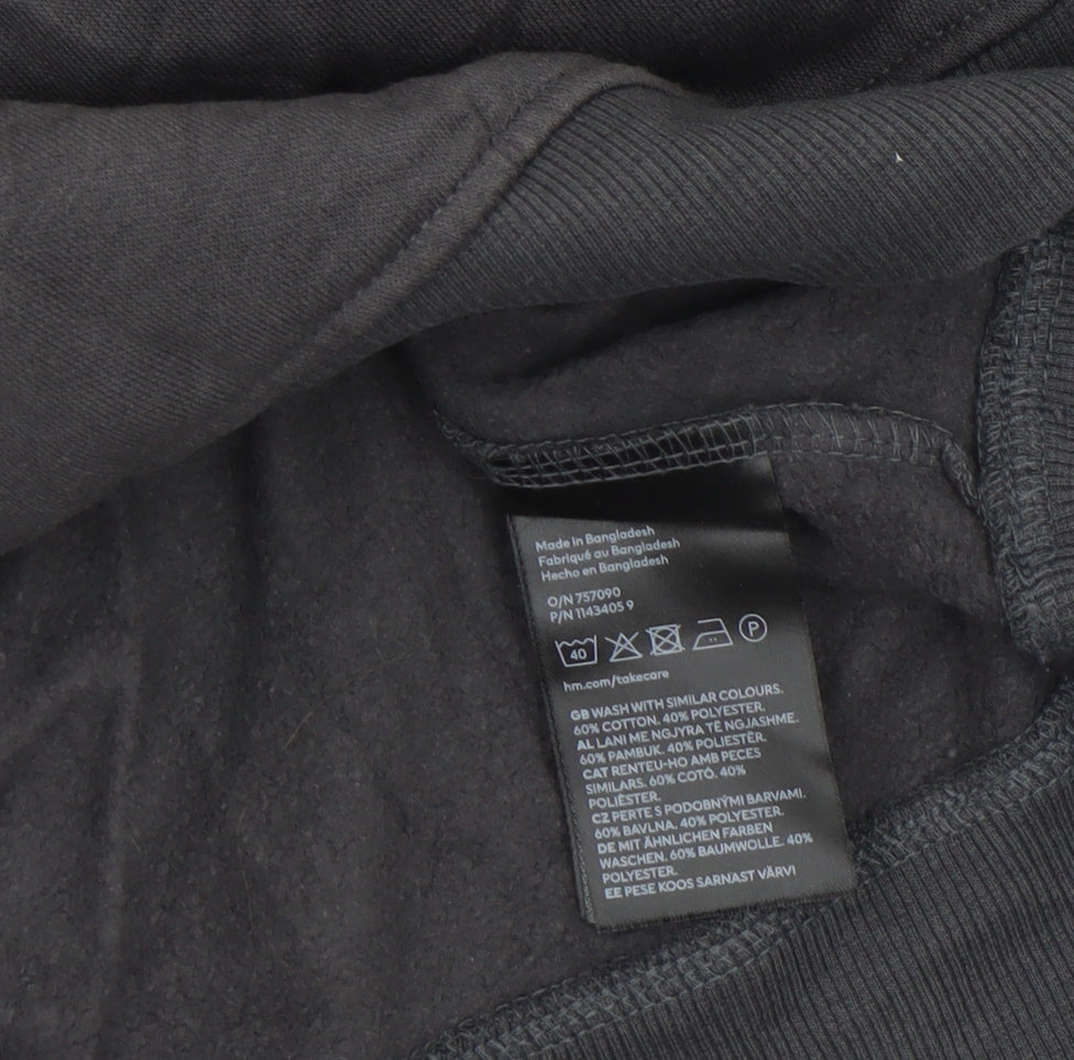 H&M Divided Womens Black XS Crew Neck Pullover Sweatshirt