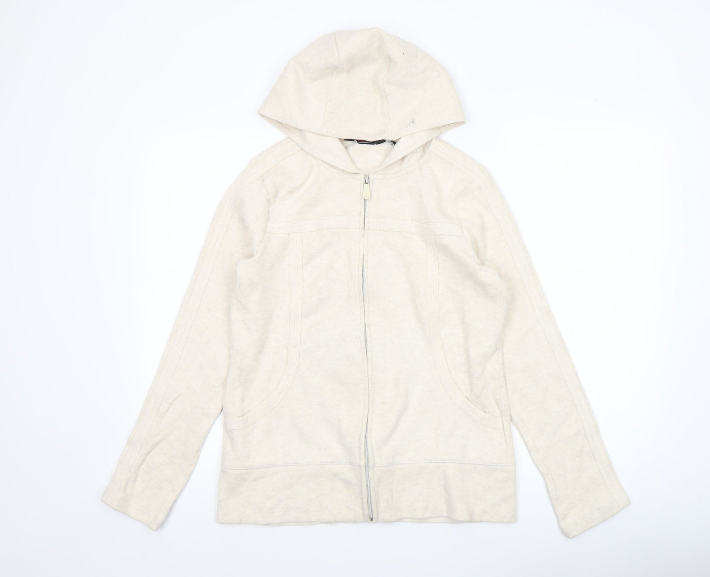 Kirkland Signature Women Beige Full Zip Hoodie Cotton Blend Size S
