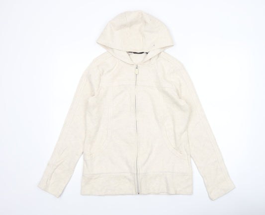 Kirkland Signature Women Beige Full Zip Hoodie Cotton Blend Size S