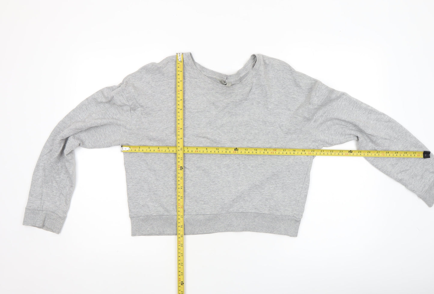 ASOS Women's Grey Cotton Crew Neck Pullover Sweatshirt UK 12