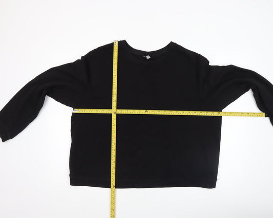 ASOS Women Black Size 20 Crew Neck Cotton Pullover Sweatshirt