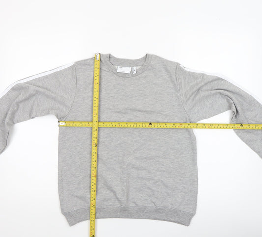ASOS Women Grey Cotton Blend Crew Neck Pullover Sweatshirt UK 4