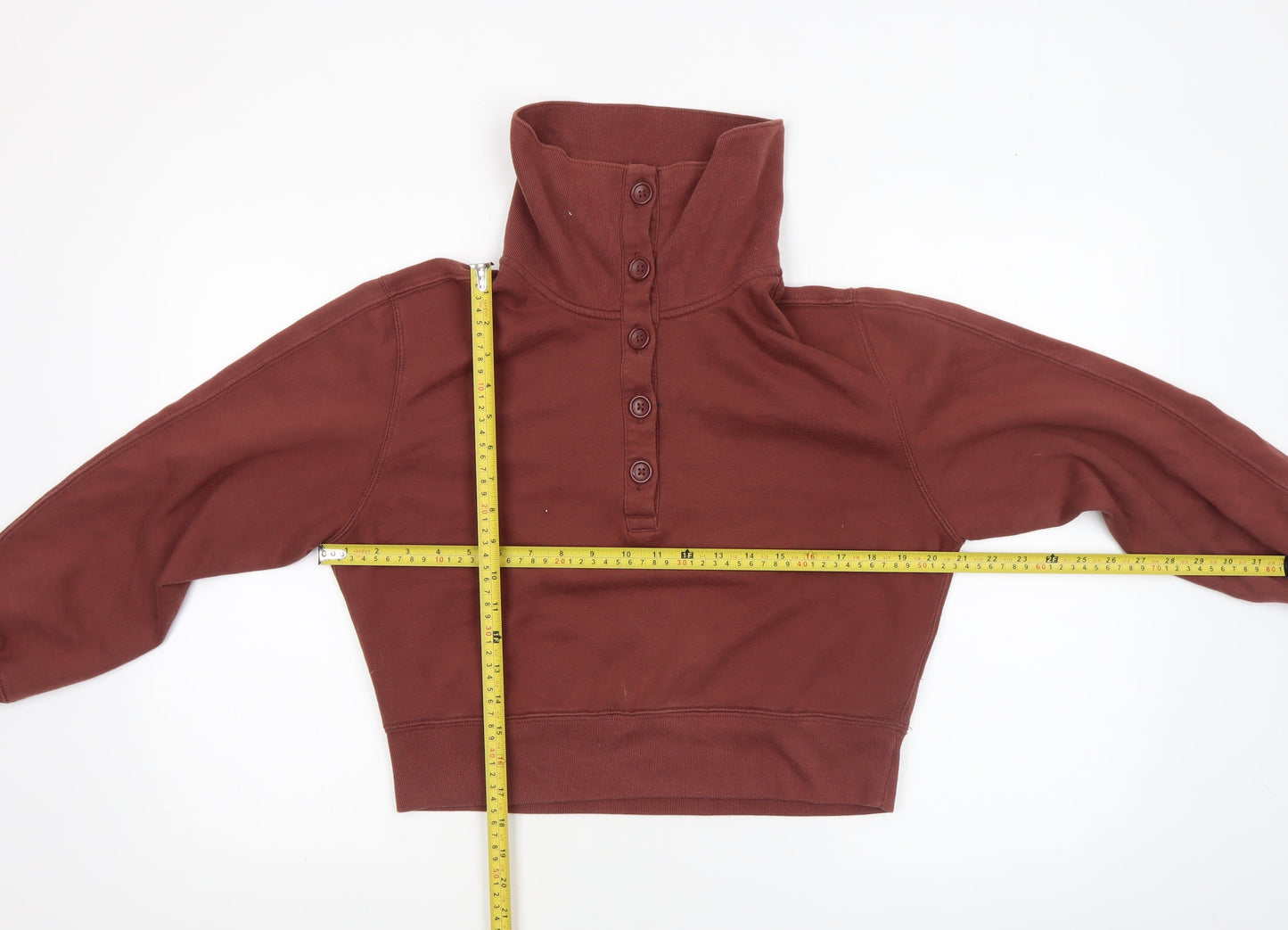 Abercrombie & Fitch Women's Brown Henley Sweatshirt XS Soft A&F Collection