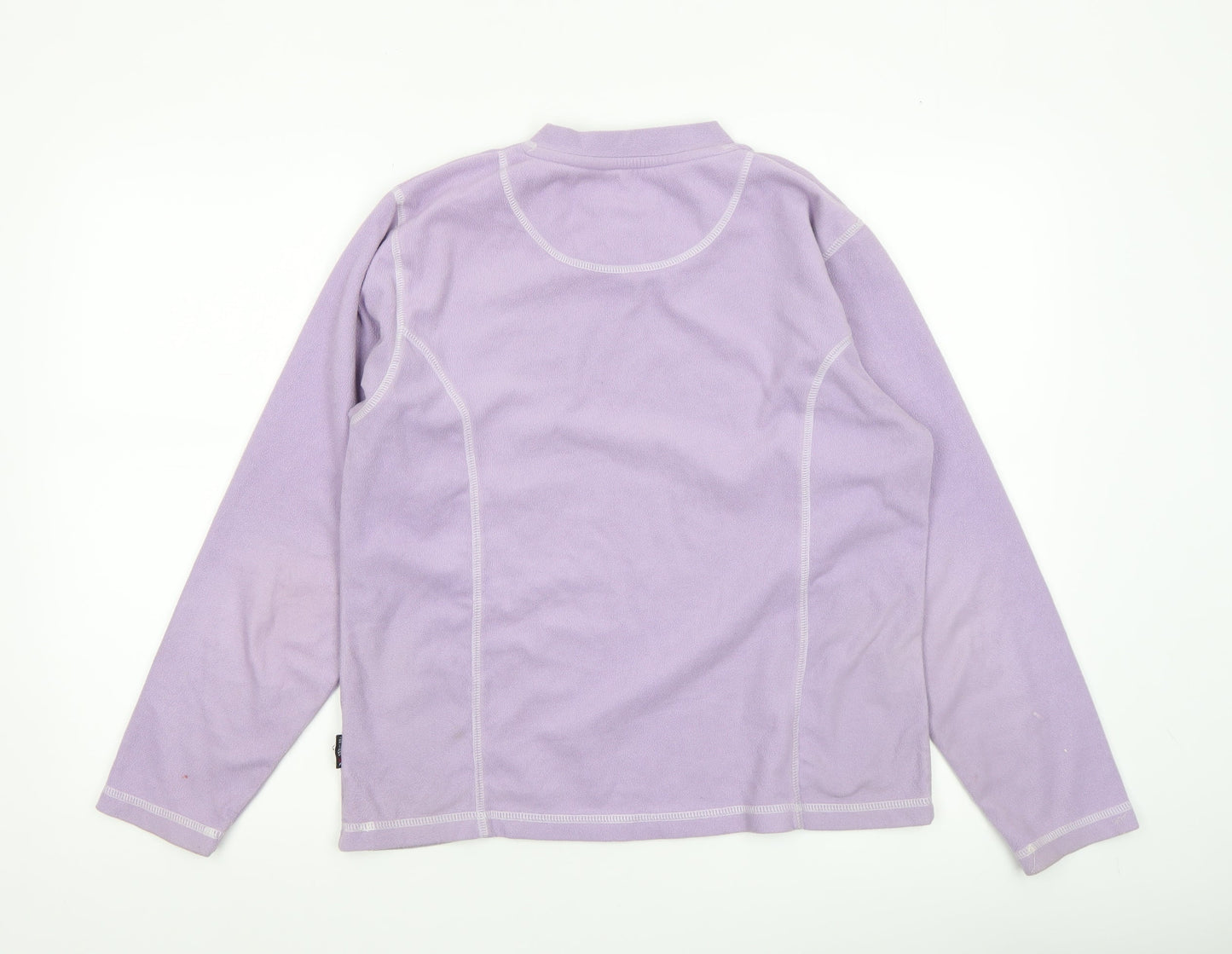 Trespass Women Lilac Fleece Pullover Sweatshirt M Size 12 V-Neck Warm Top