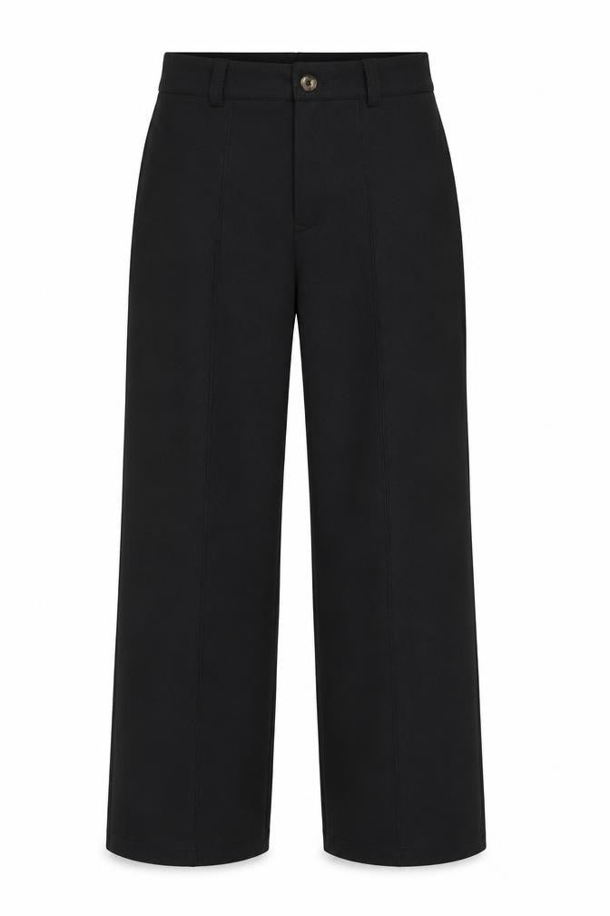Kotty Women Black High Waist Straight Trousers Size 10
