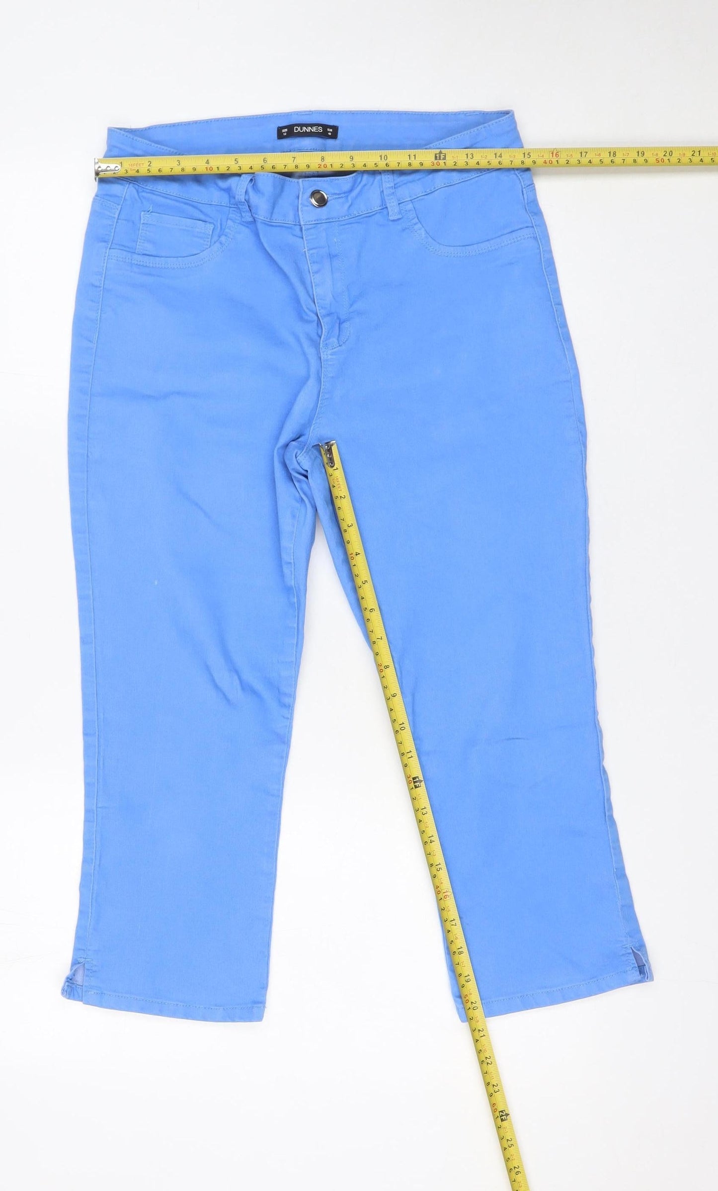 Dunnes Women Blue Stretch Straight Jeans Size 12 Regular Fit